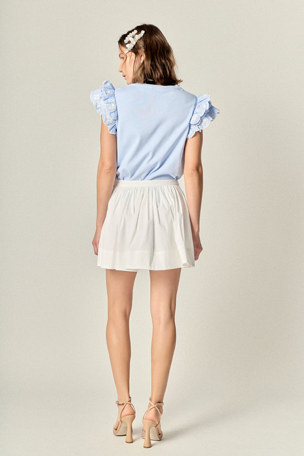English Factory Flared Mini Skort WHITE