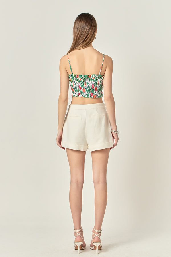 English Factory Floral Print Cropped Top MULTI