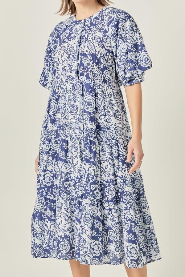 English Factory Floral Print Midi Dress MULTI