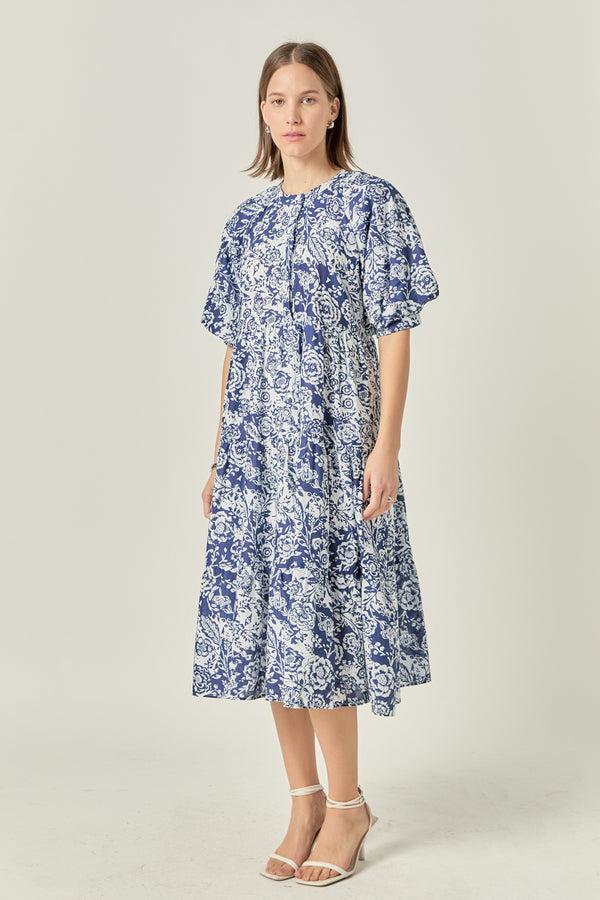 English Factory Floral Print Midi Dress MULTI