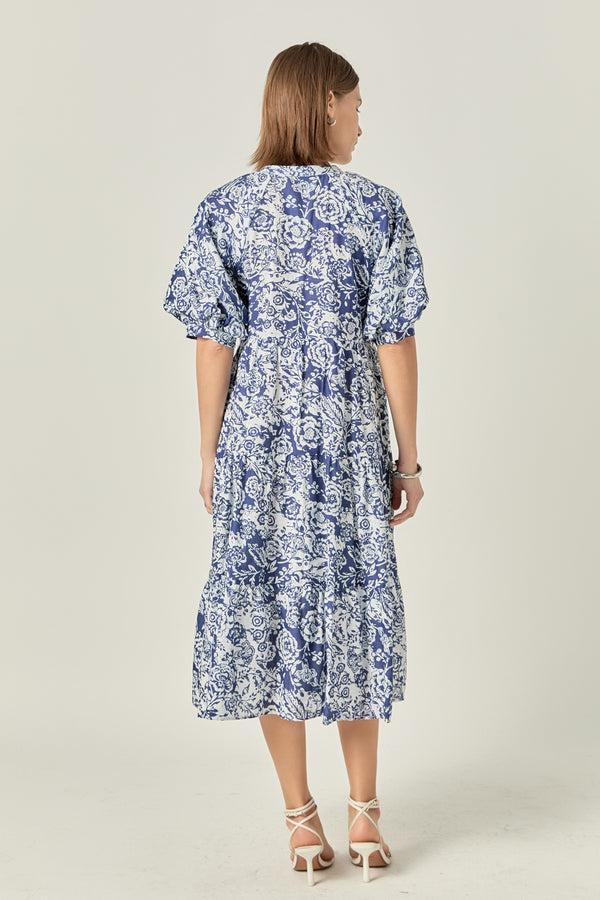 English Factory Floral Print Midi Dress MULTI