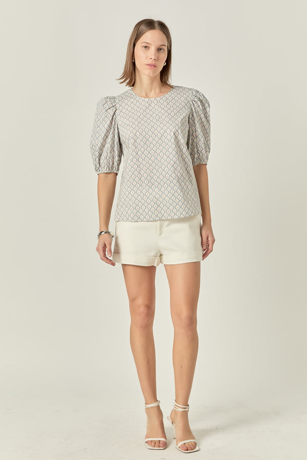 english factory Floral Print Puff Sleeve Top MULTI