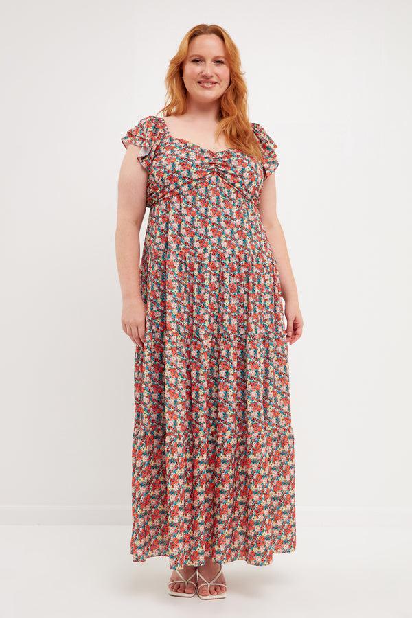 english factory Floral Tiered Maxi Dress MULTI