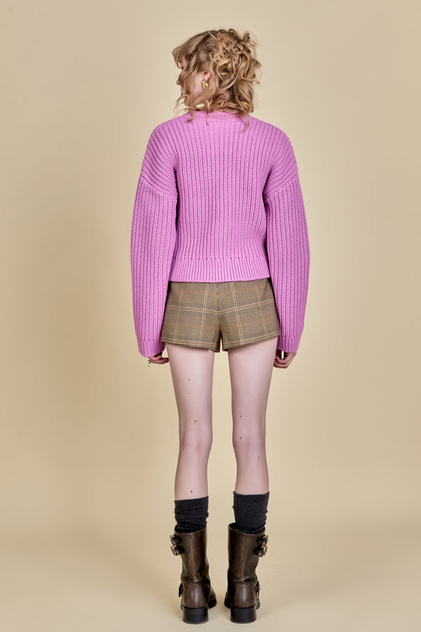 English Factory Flower Embroidery Knit Top PINK