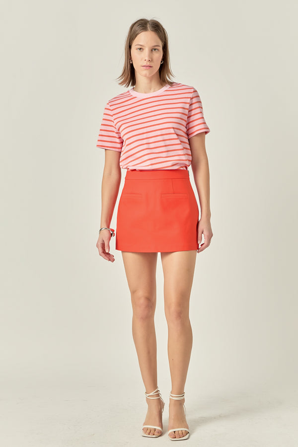 english factory Front Welt Pockets Skort ORANGE