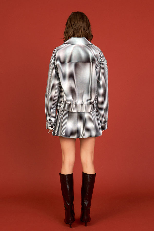 English Factory Gingham Check Jacket BLACK