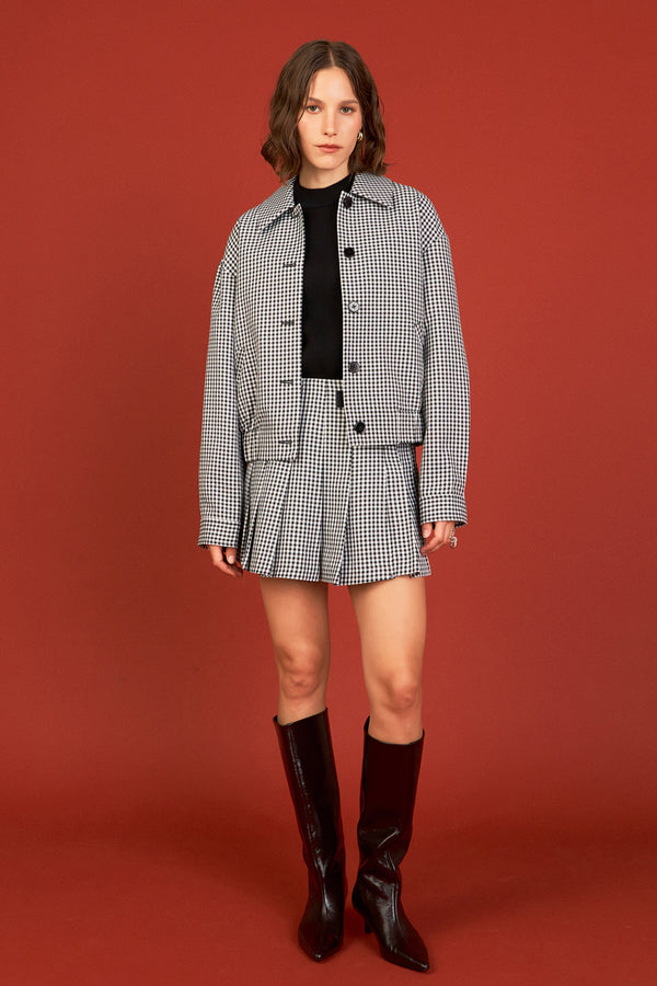 english factory Gingham Check Jacket BLACK