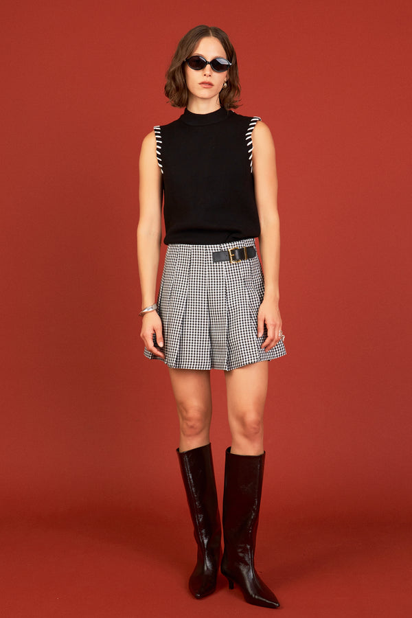 english factory Gingham Check Skort BLACK