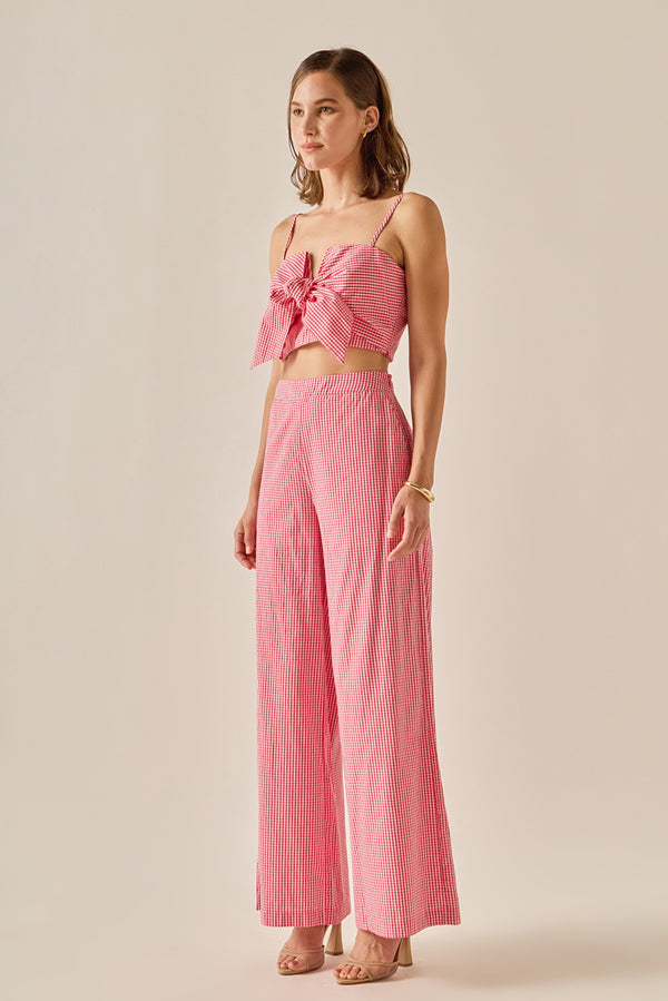 english factory Gingham Culotte Breeze Pants RED