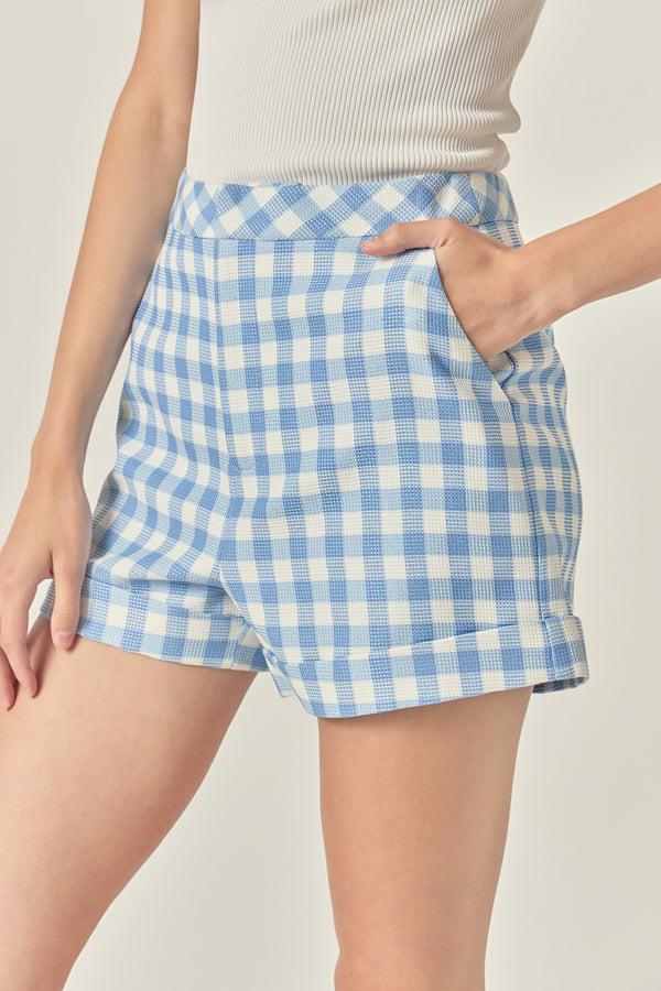 English Factory Gingham Shorts BLUE