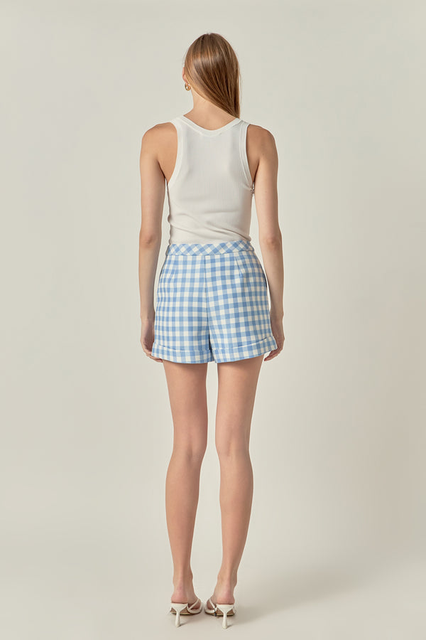 English Factory Gingham Shorts BLUE