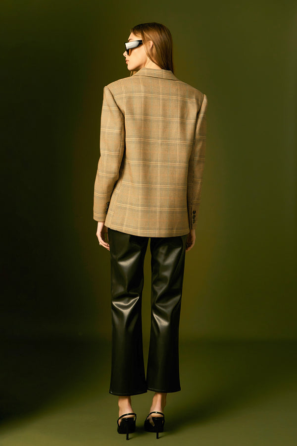 English Factory Glen Check Bow Jacket BROWN