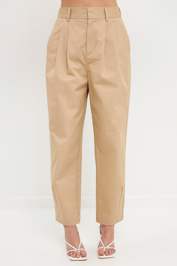 English Factory High Waist Pleated Trouser BEIGE