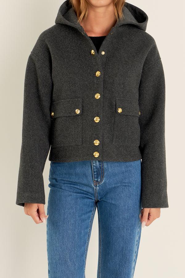 English Factory Hoodie Outer CHARCOAL