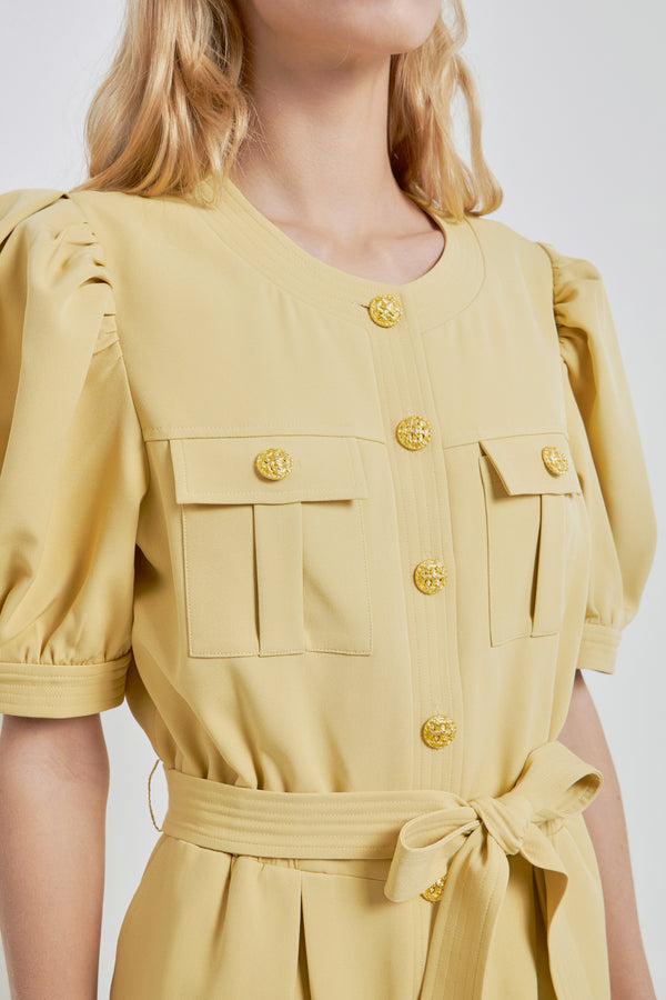 English Factory Jumpsuit With Button Detail YELLOW