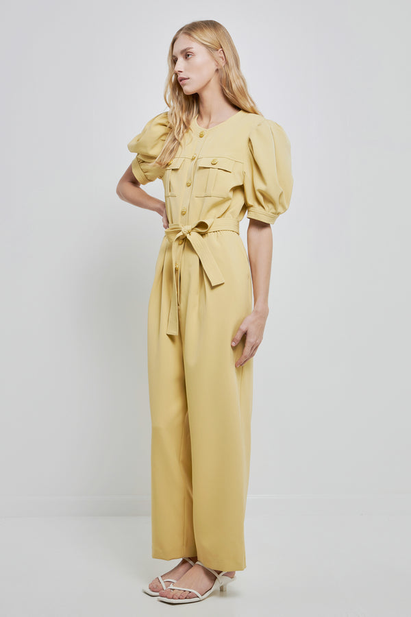 English Factory Jumpsuit With Button Detail YELLOW