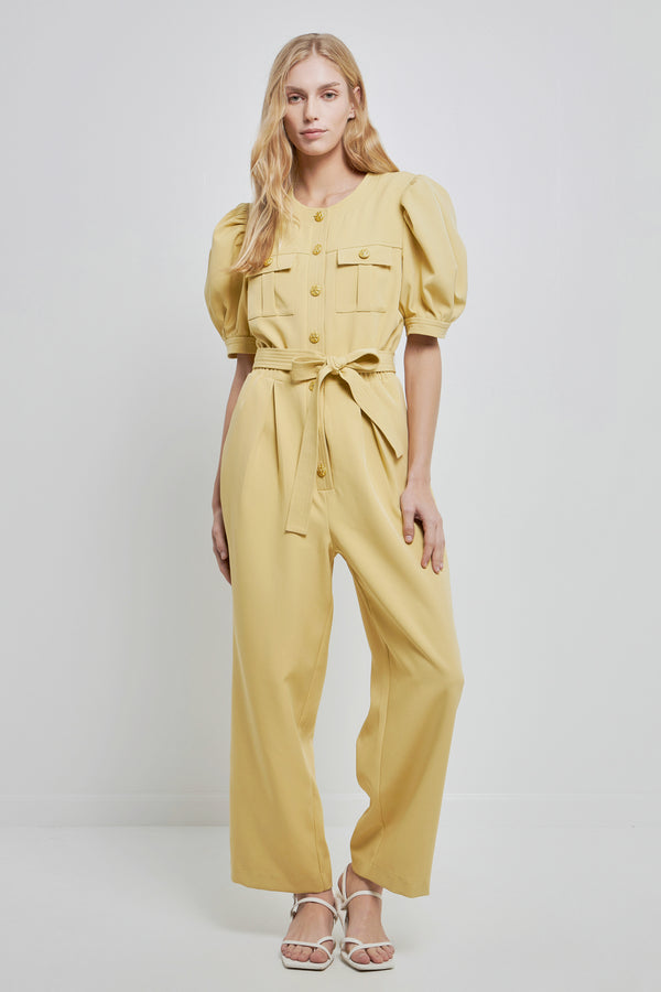 english factory Jumpsuit with Button Detail YELLOW