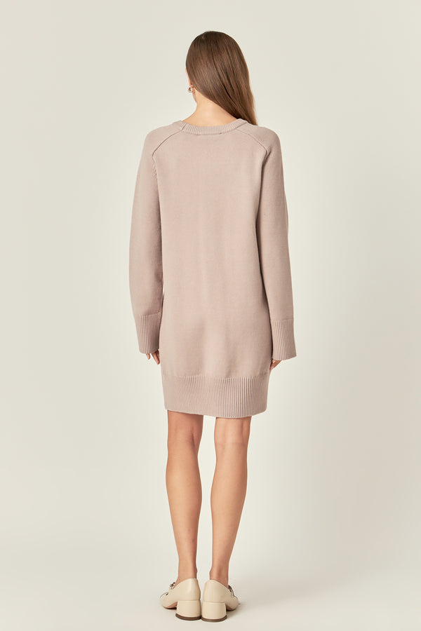 English Factory Knit Mini Dress TAUPE