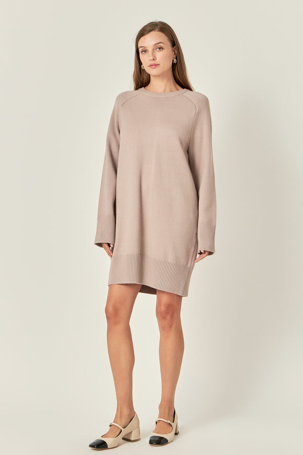 English Factory Knit Mini Dress TAUPE