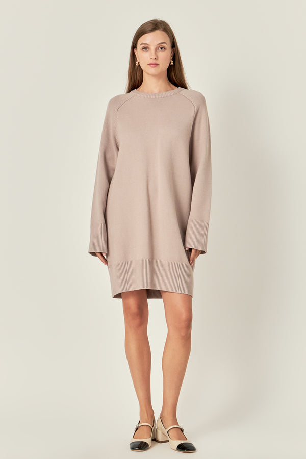english factory Knit Mini Dress TAUPE