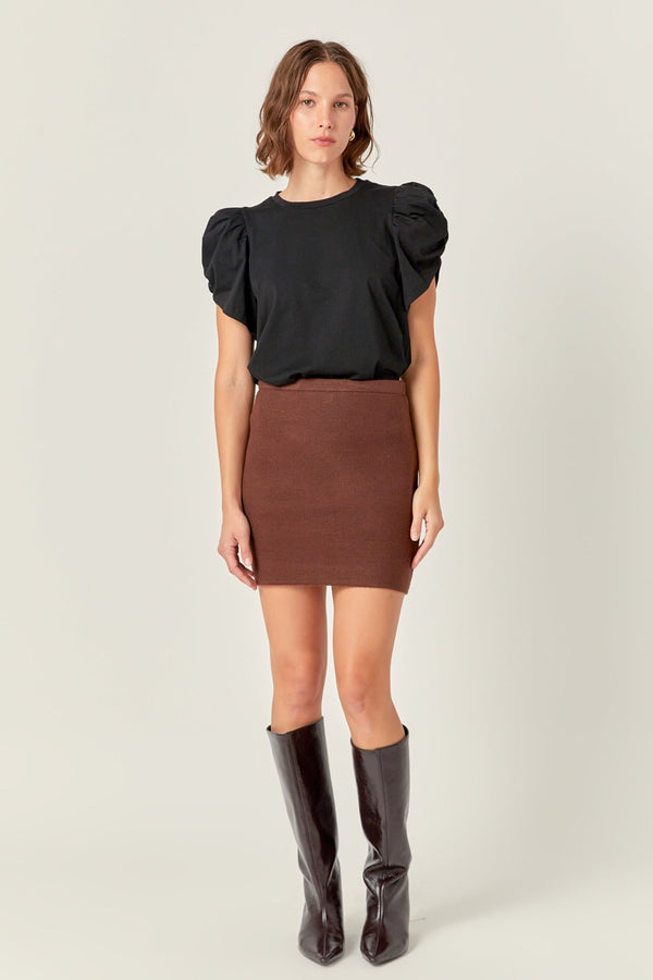 english factory Knit Mini Skirt CHOCOLATE