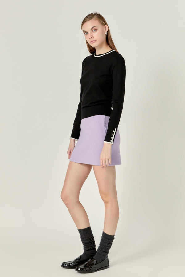 English Factory Knit Mini Skirt LILAC