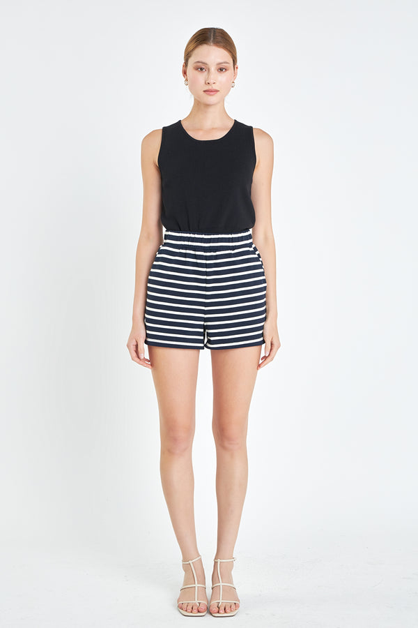 english factory Knit Striped Shorts NAVY/WHITE