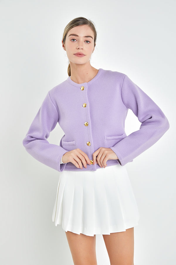 english factory Knit Sweater Cardigan LILAC