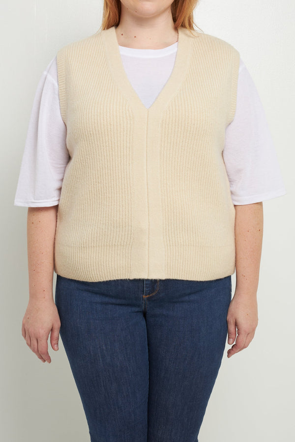 English Factory Knit Sweater Vest CREAM