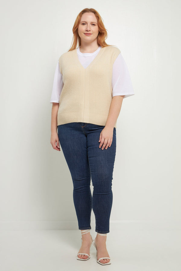 English Factory Knit Sweater Vest CREAM