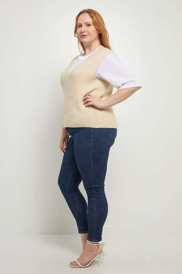 English Factory Knit Sweater Vest CREAM