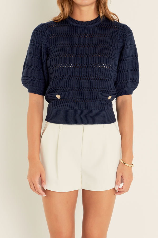 English Factory Knit Top NAVY