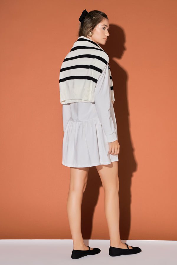 English Factory Knit Unbalanced Seam Dress BERRY