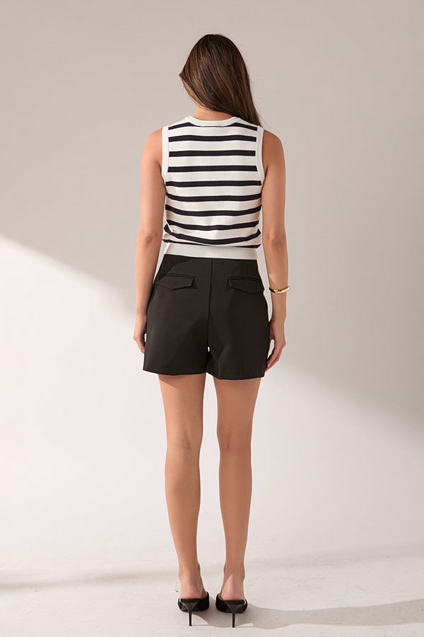 English Factory Knit Vest WHITE/NAVY