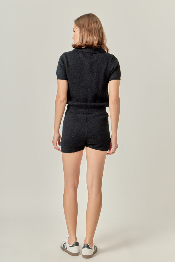 English Factory Knitted Romper BLACK