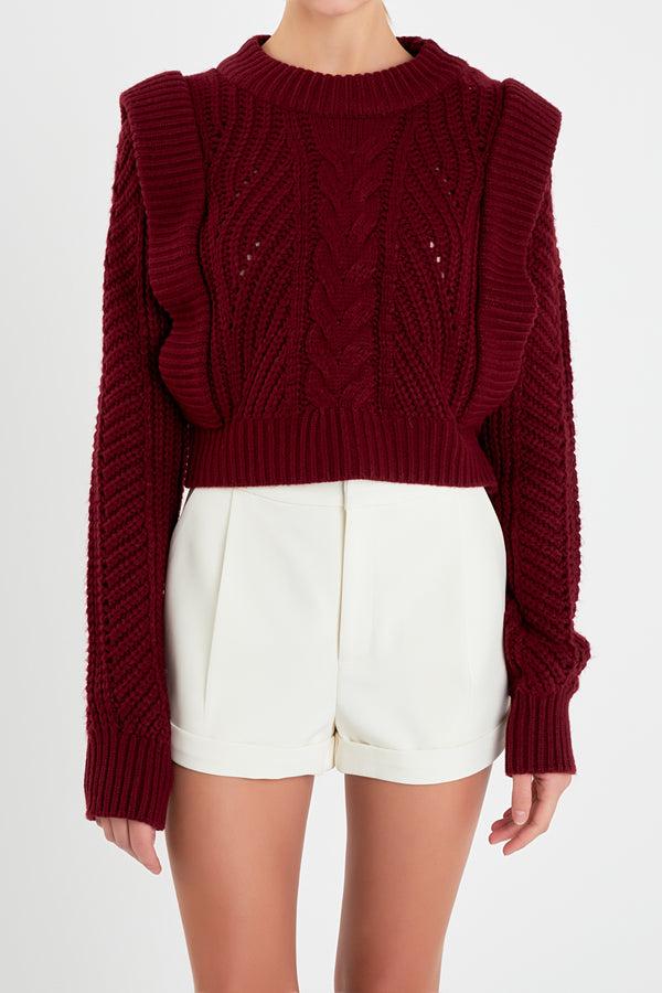 English Factory Knitted Sweater BURGUNDY