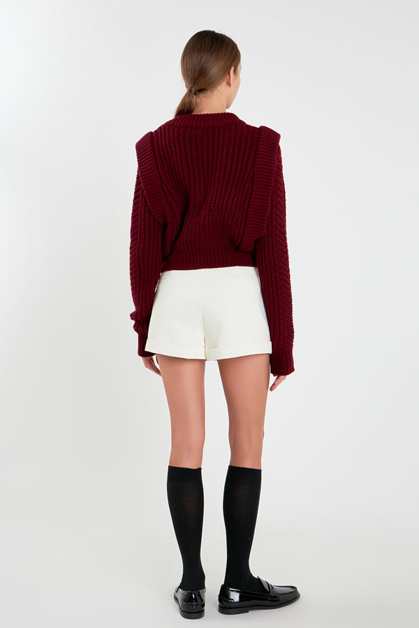English Factory Knitted Sweater BURGUNDY