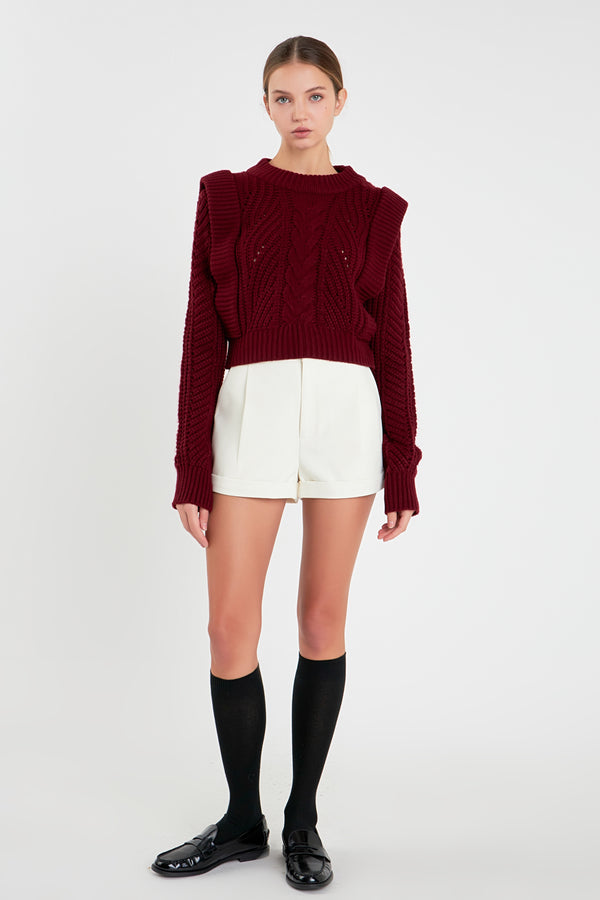 english factory Knitted Sweater BURGUNDY