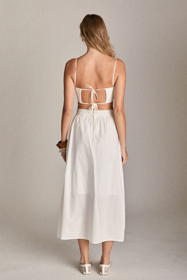 English Factory Lace Cascade Midi WHITE