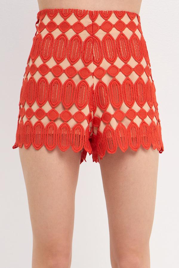 English Factory Lace Shorts ORANGE