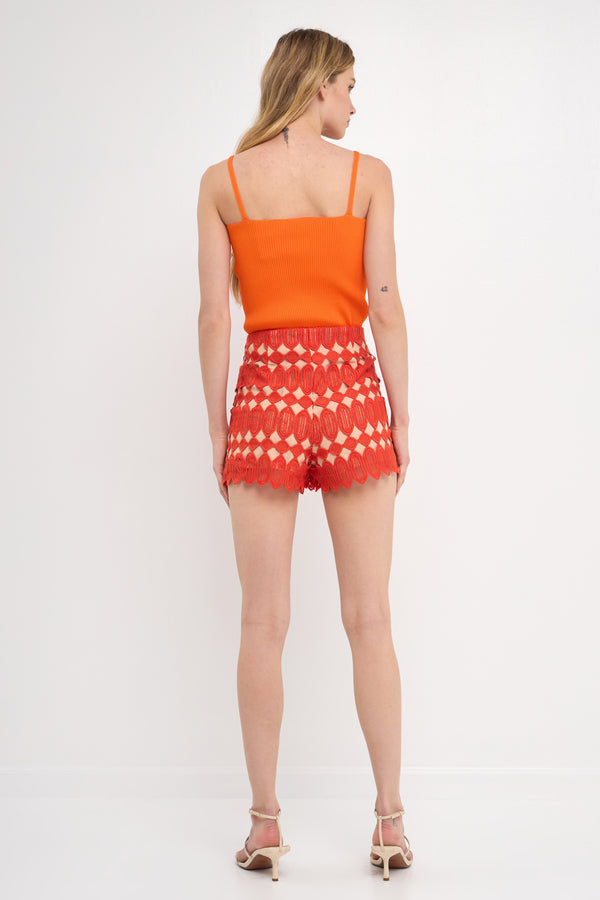 English Factory Lace Shorts ORANGE