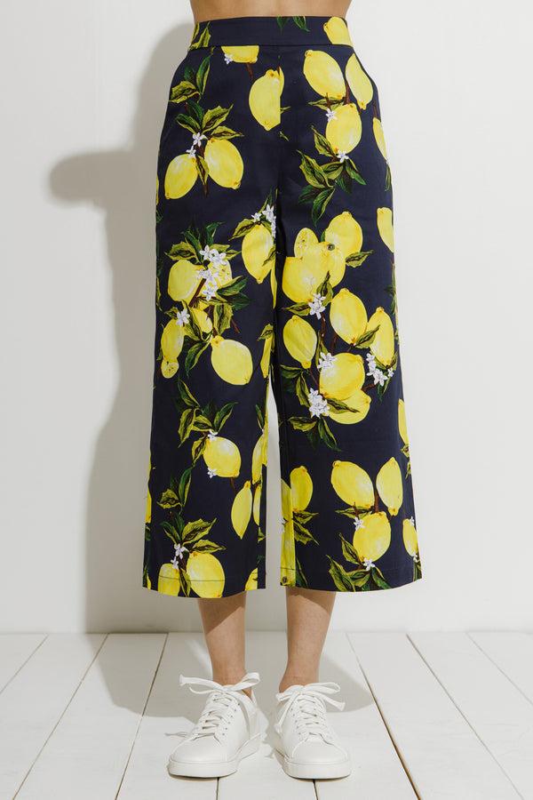 English Factory Lemon Print Pants NAVY MULTI