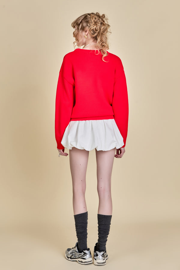 English Factory Lettering Sweater RED