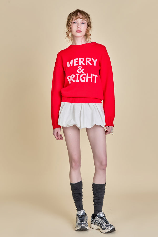 english factory Lettering Sweater RED