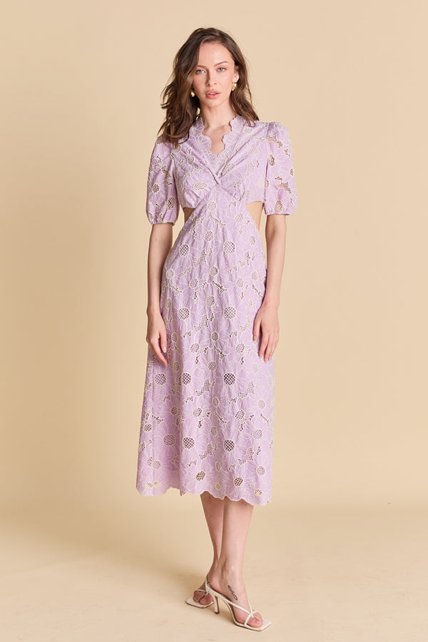 english factory Lilac Bloom Cutout Dress LILAC