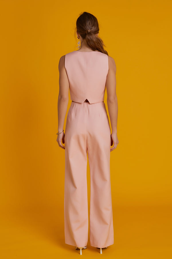 English Factory Linen Blend Vest CORAL