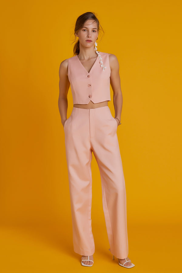 english factory Linen Blend Vest CORAL