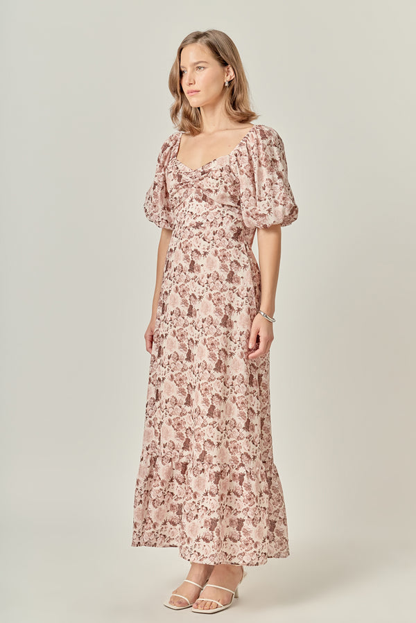 English Factory Linen Floral Maxi Dress MULTI