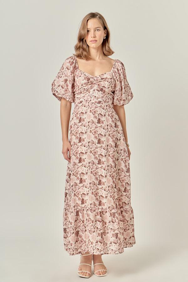 english factory Linen Floral Maxi Dress MULTI