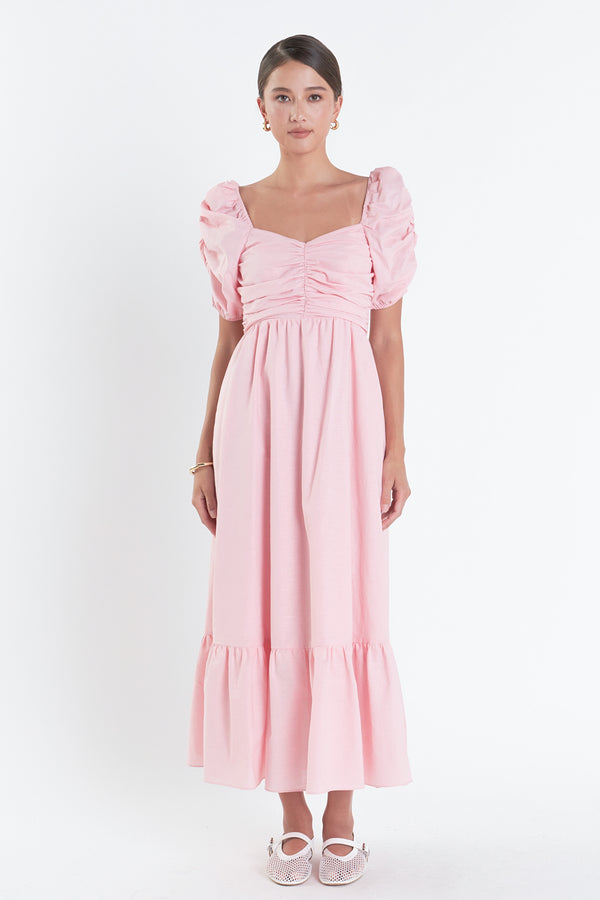 english factory Linen Maxi Dress PINK